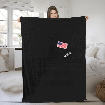 Discover The Boat Is Sinking! (United States America / POS) Fleece Blankets
