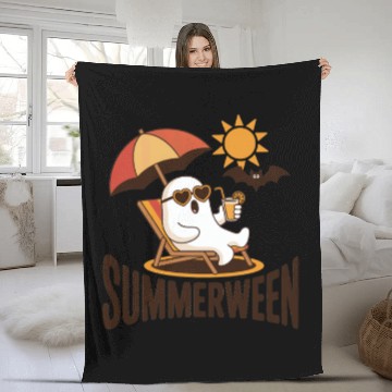 Discover Summerween Beach Ghost Fleece Blankets
