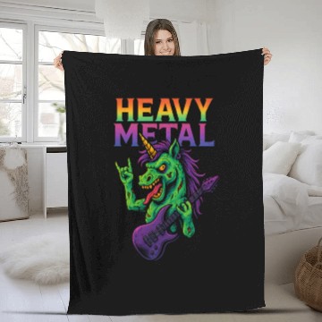 Discover Heavy Metal Zombie Unicorn Fleece Blankets