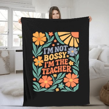 Discover Floral Teacher Affirmation Fleece Blankets