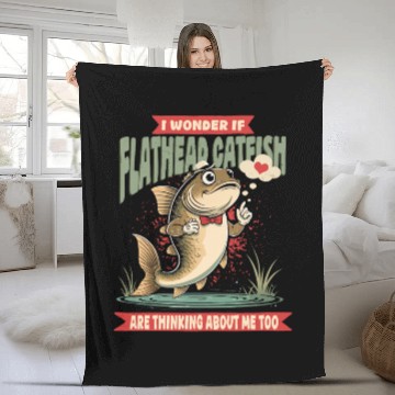 Discover Flathead Catfish Fleece Blankets