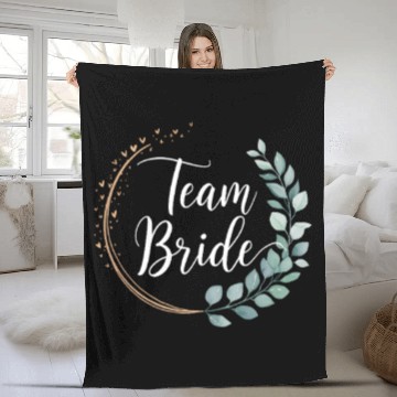 Discover Team Bride Bridesmaid Eucalyptus Wedding Fleece Blankets