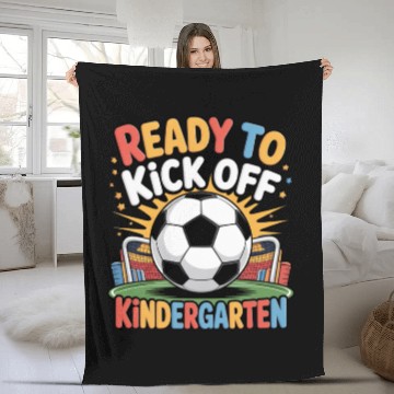 Discover Fun Back To School Ready To Kick Off Kindergarten Fleece Blankets