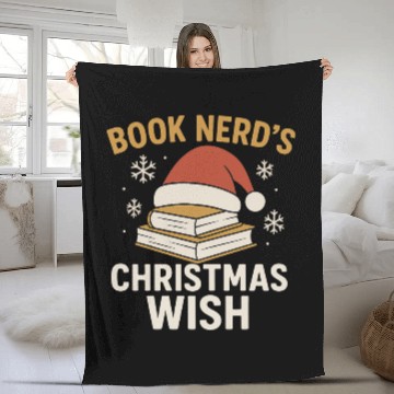 Discover Book Nerd Christmas Wish Design Fleece Blankets