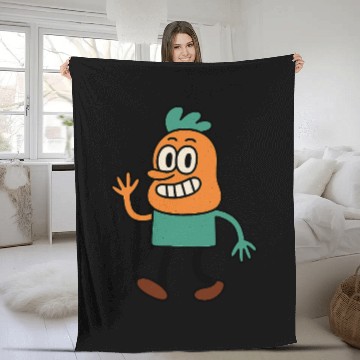 Discover Whimsical Carrot Character Illustration Fleece Blankets