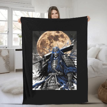 Discover Dark Samurai Demon Warrior Fleece Blankets