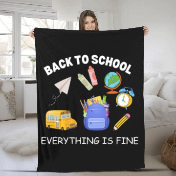Discover It's Fine I'm Fine Everything Is Fine Teacher Shi Fleece Blankets
