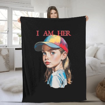 Discover Women Empowerment Courageous Girl Fleece Blankets