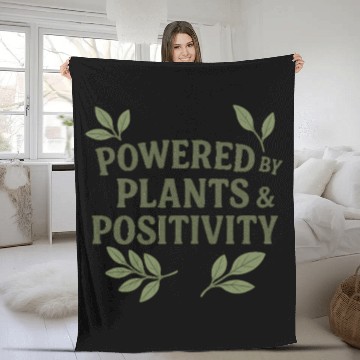 Discover Empowering Plants and Positivity Motif Fleece Blankets