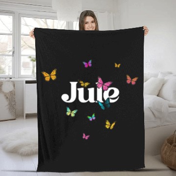 Discover JULE - beautiful girl name with cute butterflies Fleece Blankets
