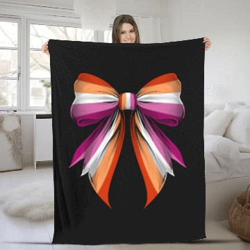 Discover Coquette Bow Lesbian Pride Flag LGBTQ Fleece Blankets