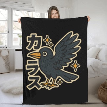Discover Charming Crow Japanese Fleece Blankets