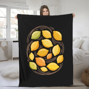 Discover Lemon Pattern for Citrus Lovers Fleece Blankets