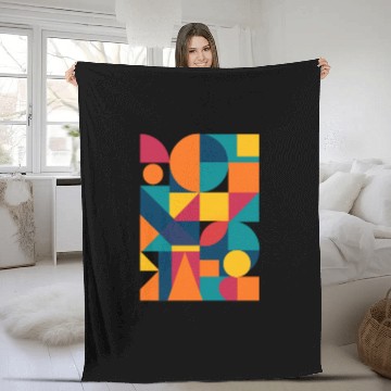 Discover Vibrant Modern Geometry Fleece Blankets