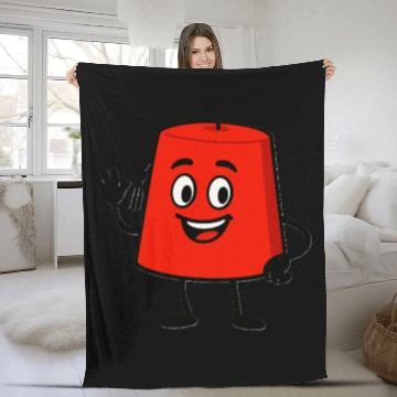 Discover Whimsical Red Lamp Character Design Fleece Blankets