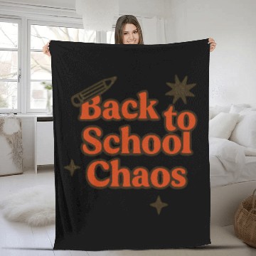 Discover Back to School Chaos Graphic Design Fleece Blankets