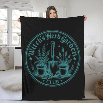 Discover Witch Herb Garden Women Cottagecore Dark Botanical Fleece Blankets