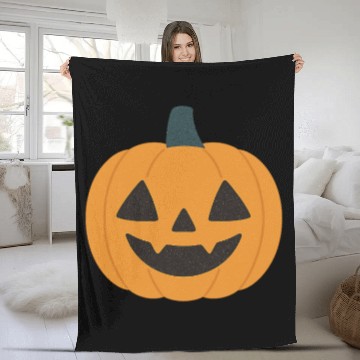 Discover Festive Pumpkin Jack-o'-Lantern Design Fleece Blankets
