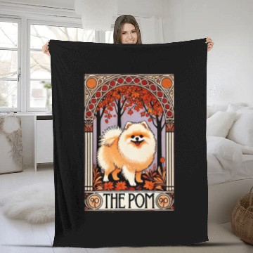 Discover The Pom Tarot Card – Pomeranian Dog Arcana Fleece Blankets