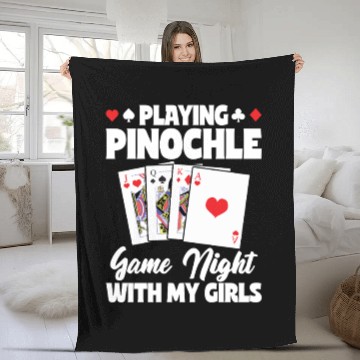 Discover Playing Pinochle Game Night With My Girls Fleece Blankets