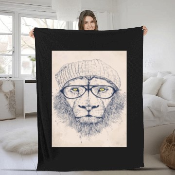 Discover Hipster Lion Best Selling Top Store Popular Fleece Blankets