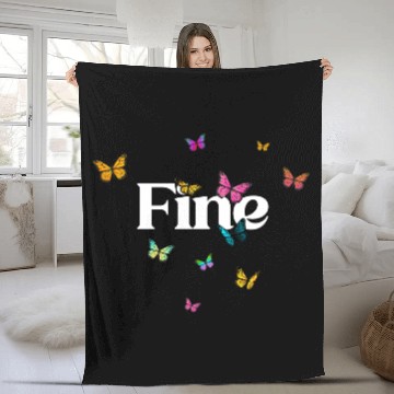 Discover FINE - beautiful girl name with cute butterflies Fleece Blankets