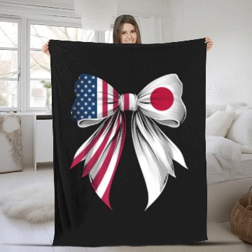 Discover Coquette Bow Japan Roots Heritage Japanese Pride Fleece Blankets