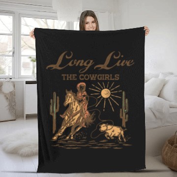 Discover Long Live the Cowgirls Sunset Ride Fleece Blankets