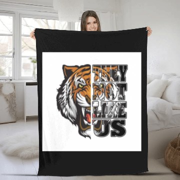 Discover Bold Tiger and Protest Message Design Fleece Blankets