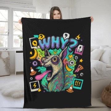Discover Whimsical Psychedelic Animal Illustration Fleece Blankets