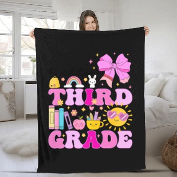 Discover Hello Third Grade, Preppy Back to School Fleece Blankets