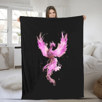 Discover Celestial Phoenix Watercolor Illustration Fleece Blankets
