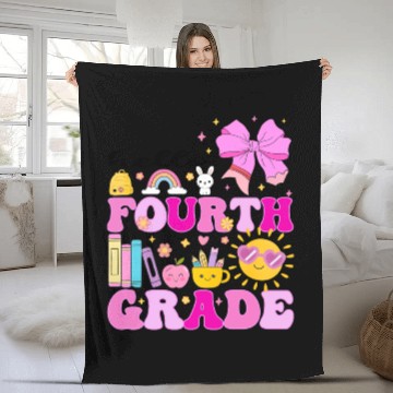Discover Hello Fourth Grade, Preppy Back to School Fleece Blankets