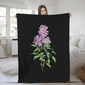Discover Lavender Bloom Botanical Illustration Fleece Blankets