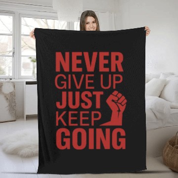 Discover Never Give Up – Motivational Typography Fleece Blankets