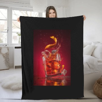 Discover Splashing Negroni Cocktail Fleece Blankets