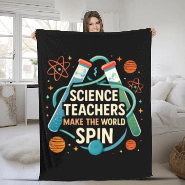 Discover Science Teacher Galaxy – Make the World Spin Fleece Blankets