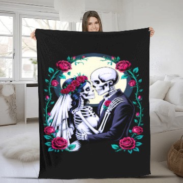 Discover Bride and Groom Eternal Love Romantic Wedding Fleece Blankets
