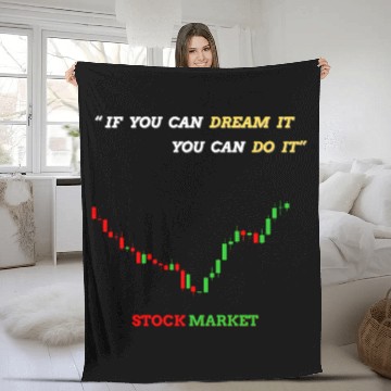 Discover Inspirational Stock Market Growth Quote Fleece Blankets