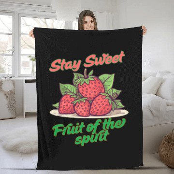 Discover Stay sweet fruit of the spirit, vintage fruit Fleece Blankets