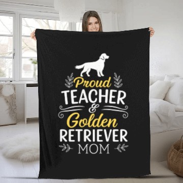 Discover Proud Teacher and Golden Retriever Mom Fleece Blankets
