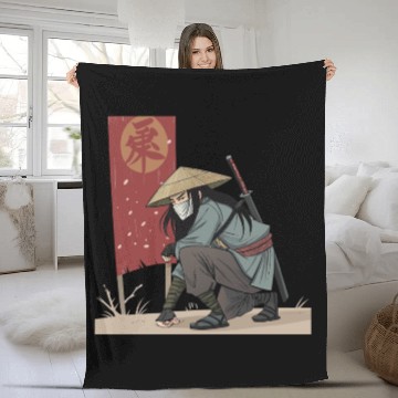 Discover Ronin Samurai Warrior – Japanese Bushido Art Desig Fleece Blankets