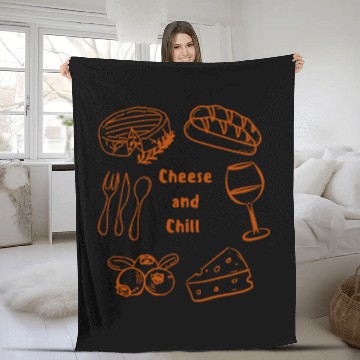 Discover Cheese and Chill – Minimalist Food Lover Fleece Blankets