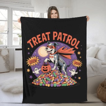 Discover Halloween Trick or Treat Puppy Design Fleece Blankets