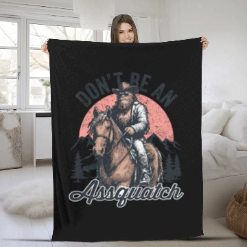 Discover Don't be an Assquatch Bigfoot Wild West Aspquatch Fleece Blankets