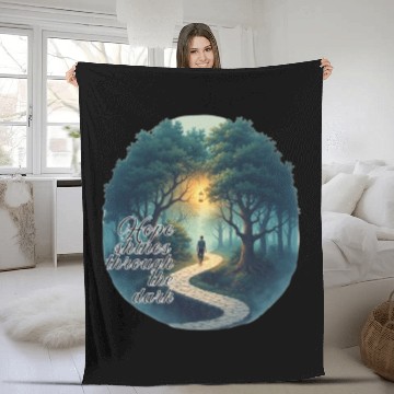 Discover Hope Illuminates the Dark Forest Fleece Blankets