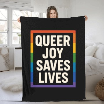 Discover Queer Pride Queer Joy LGBTQ+ Affirmation Trans Fleece Blankets