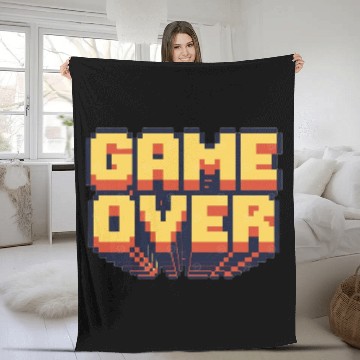 Discover Pixelated Game Over Badge Fleece Blankets