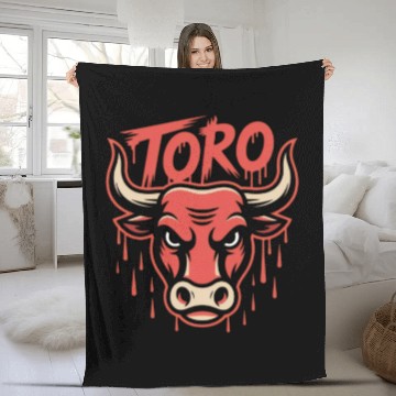 Discover Bold Toro Bull Graphic Fleece Blankets