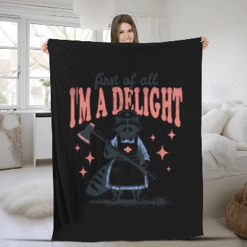 Discover First of All Im Delight Raccoon Nurse Fleece Blankets